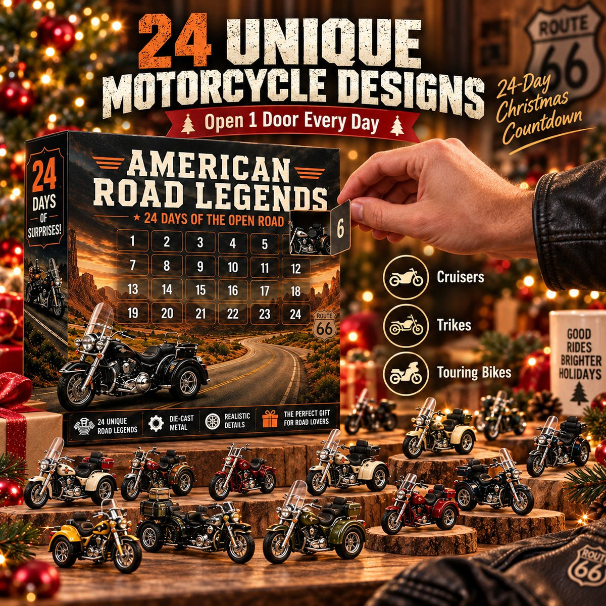 24-Day Motorcycle Advent Calendar | Premium Biker Holiday Gift 2D