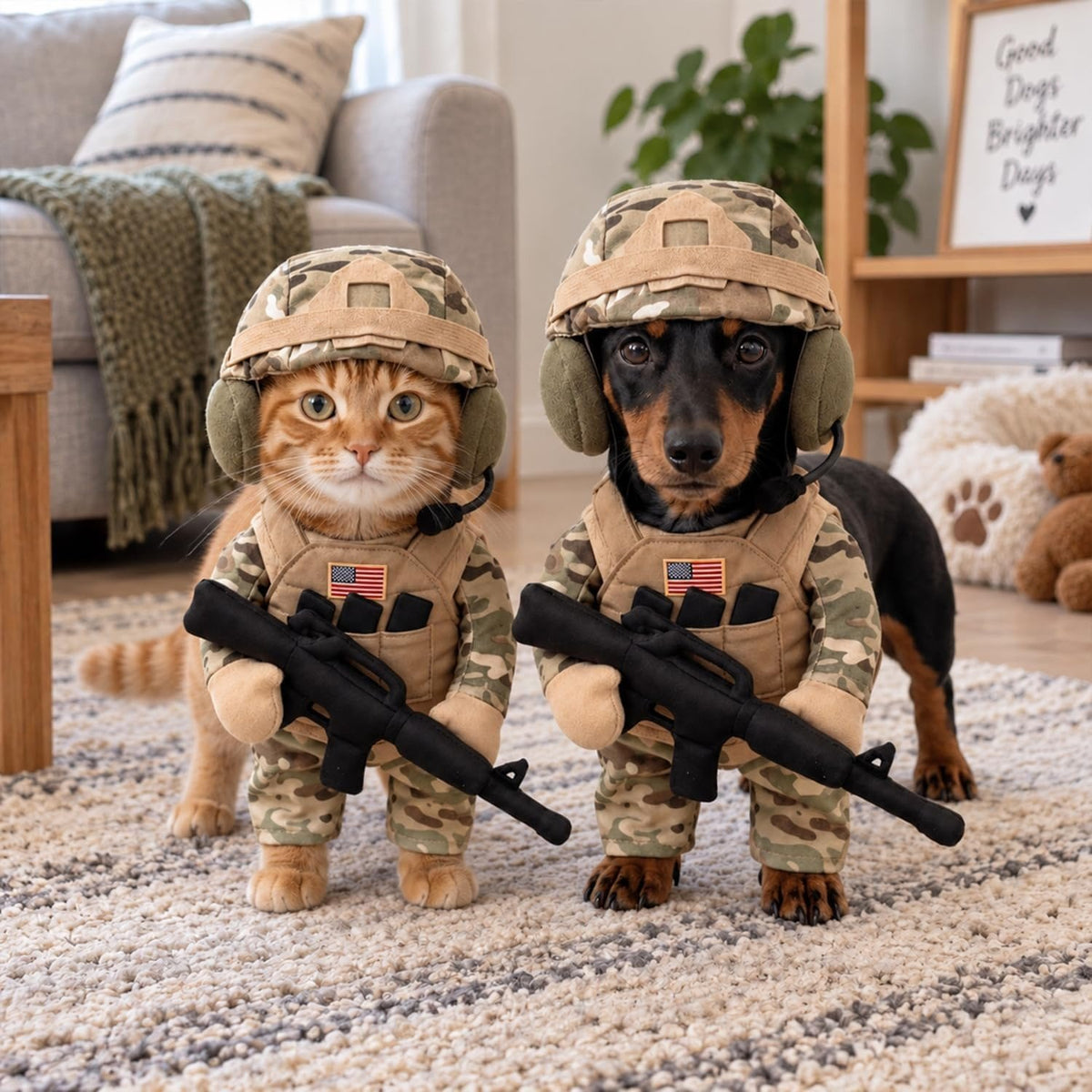 Military Camo Soldier Dog Costume – Complete 5-Piece Tactical Set