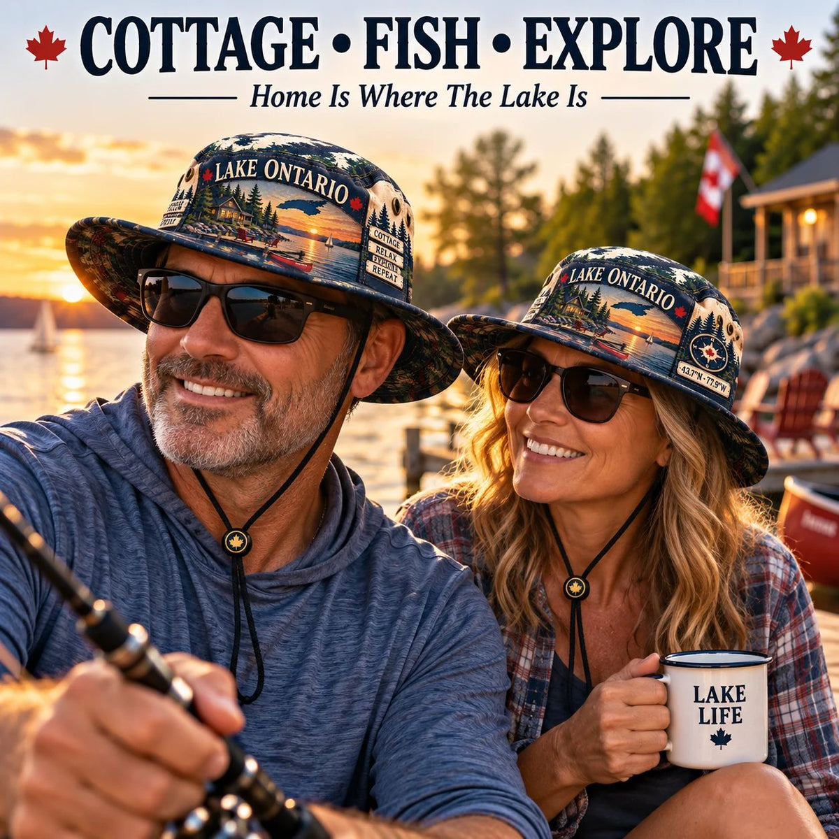 🔥🍁Lake Ontario Boonie Hat – Made for Lakeside Days (🧢100% Cotton)