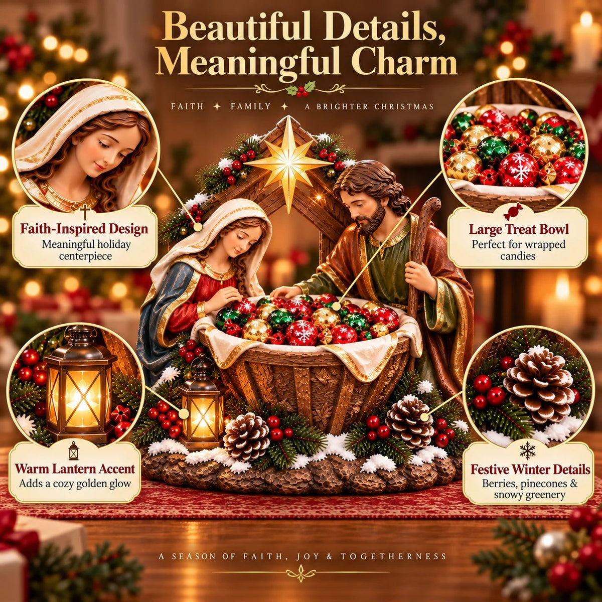 ⏳ Last Day 49% OFF – ✝️ Bethlehem Blessing Bowl™ | Lighted Nativity Christmas Treat Bowl 🎄