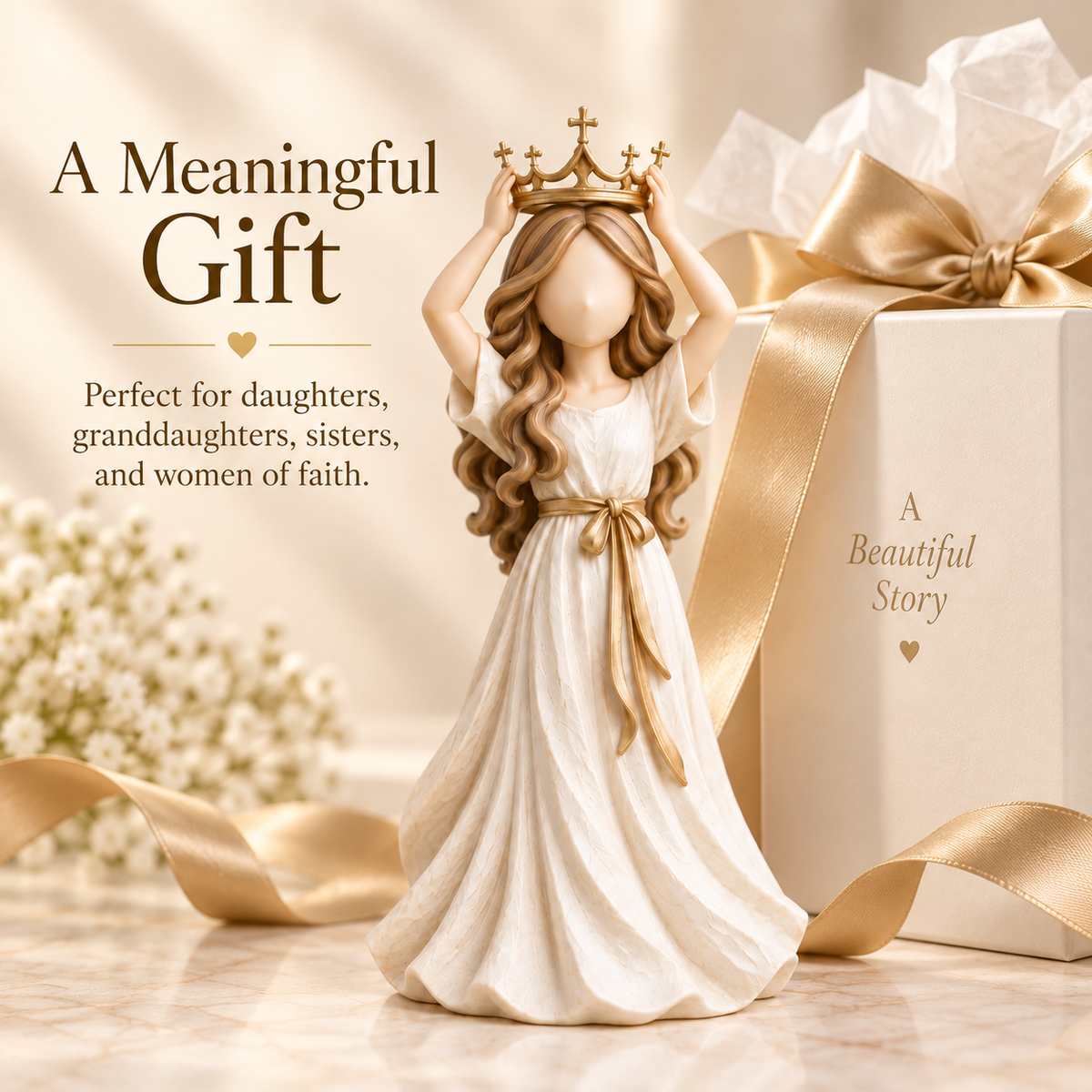 🔥😍Crowned With Grace – Faith-Inspired Woman Figurine