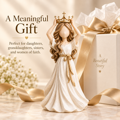 🔥😍Crowned With Grace – Faith-Inspired Woman Figurine