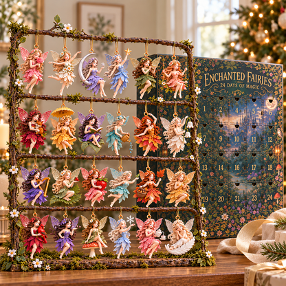 🧚‍♀️✨Enchanted Fairies 24-Day Advent Calendar – 24 Unique Fairy Hanging Ornaments