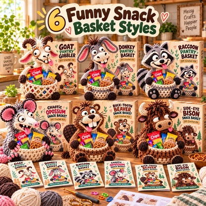 😂Quirky Crochet Animal Snack Baskets – Fun & Functional Decor