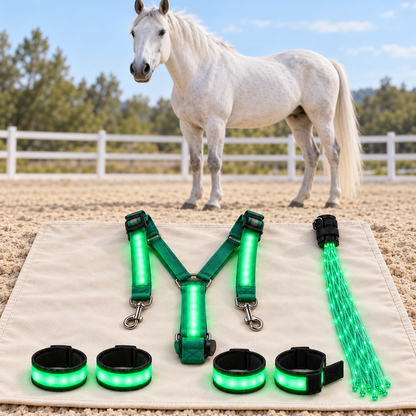 🐎Full Glow LED Horse Visibility Kit-✨Don’t Let the Dark Hide Your Horse