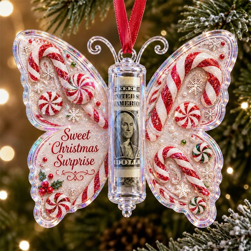 🦋💵 Adorno Mariposa Regalo Dinero de Navidad – Portadinero de Recuerdo Festivo 🎄✨