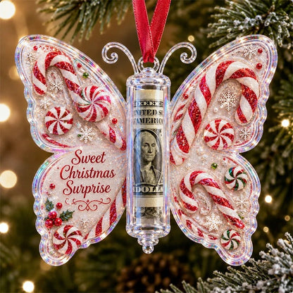 🦋💵 Adorno Mariposa Regalo Dinero de Navidad – Portadinero de Recuerdo Festivo 🎄✨