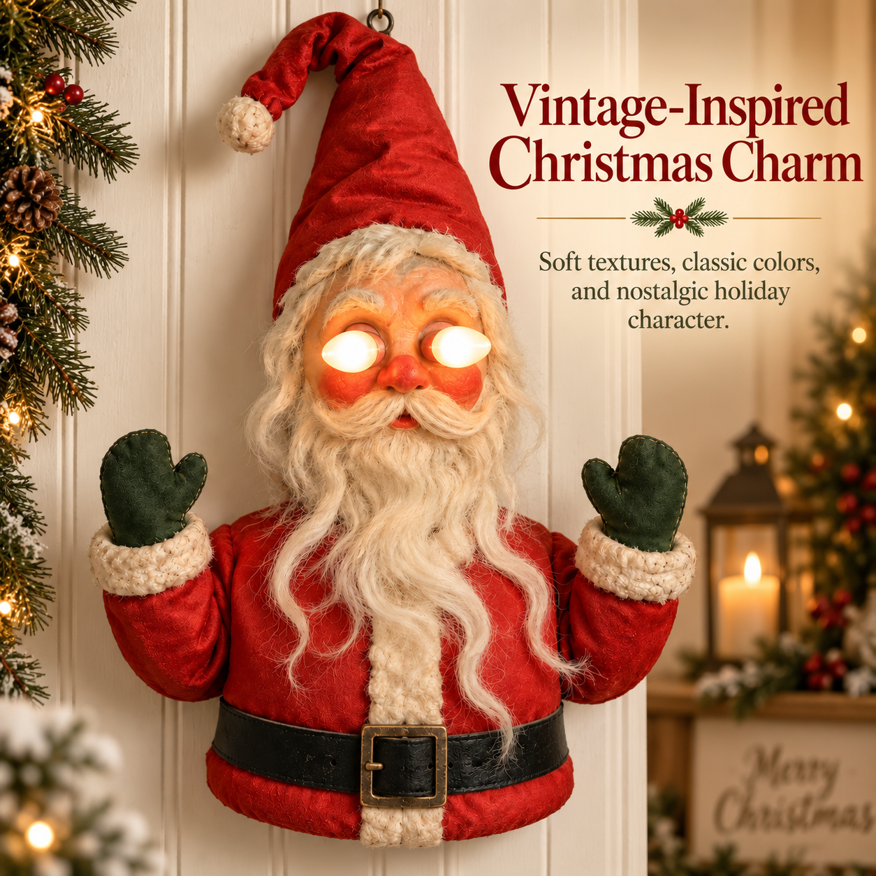 Vintage inspired Santa Christmas decoration
