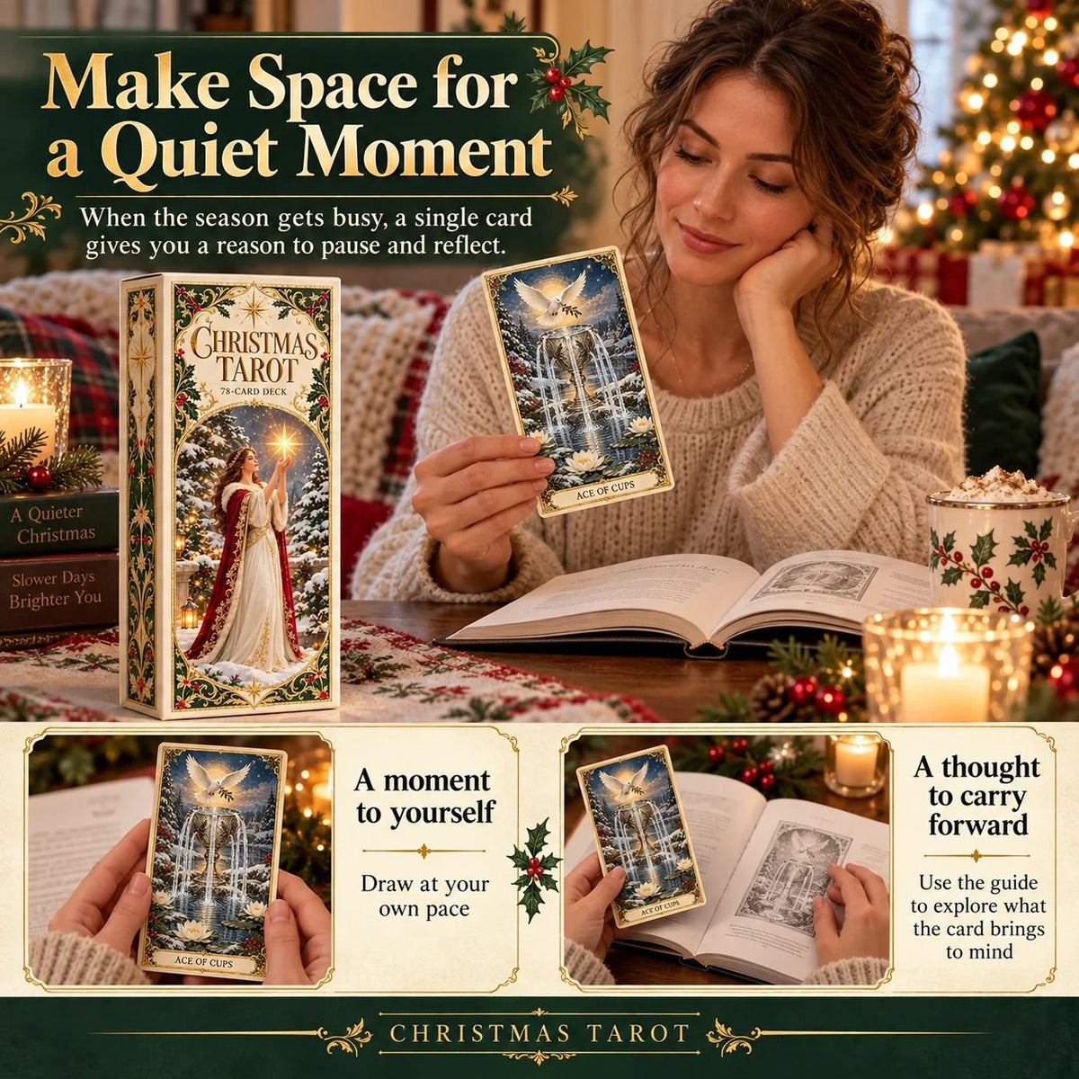 🔥The Enchanted Holiday Tarot – 78 Cards & 12 Days of Rituals🎉