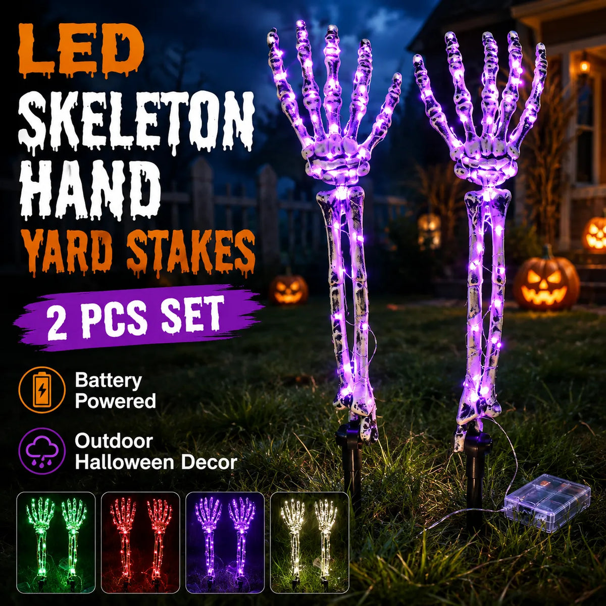 💀Skeletthand-Lichter – Verleihen Sie Ihrem Halloween-Weg einen gruseligen Glanz!🎃✨