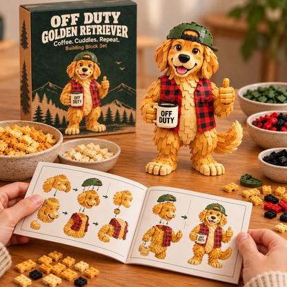 🔥OFF DUTY Golden Retriever™ – Buildable Dog Lover’s Desk Companion-💕Step-by-Step Guide Included