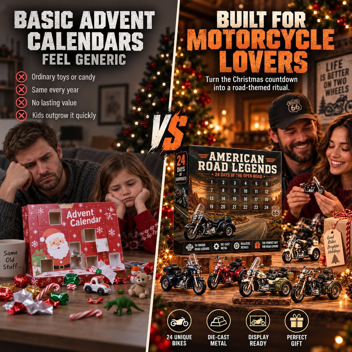 24-Day Motorcycle Advent Calendar | Premium Biker Holiday Gift 2D