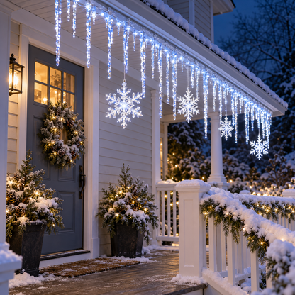 ❄️ Winter Glow – Snowflake & Icicle Christmas Lights ✨