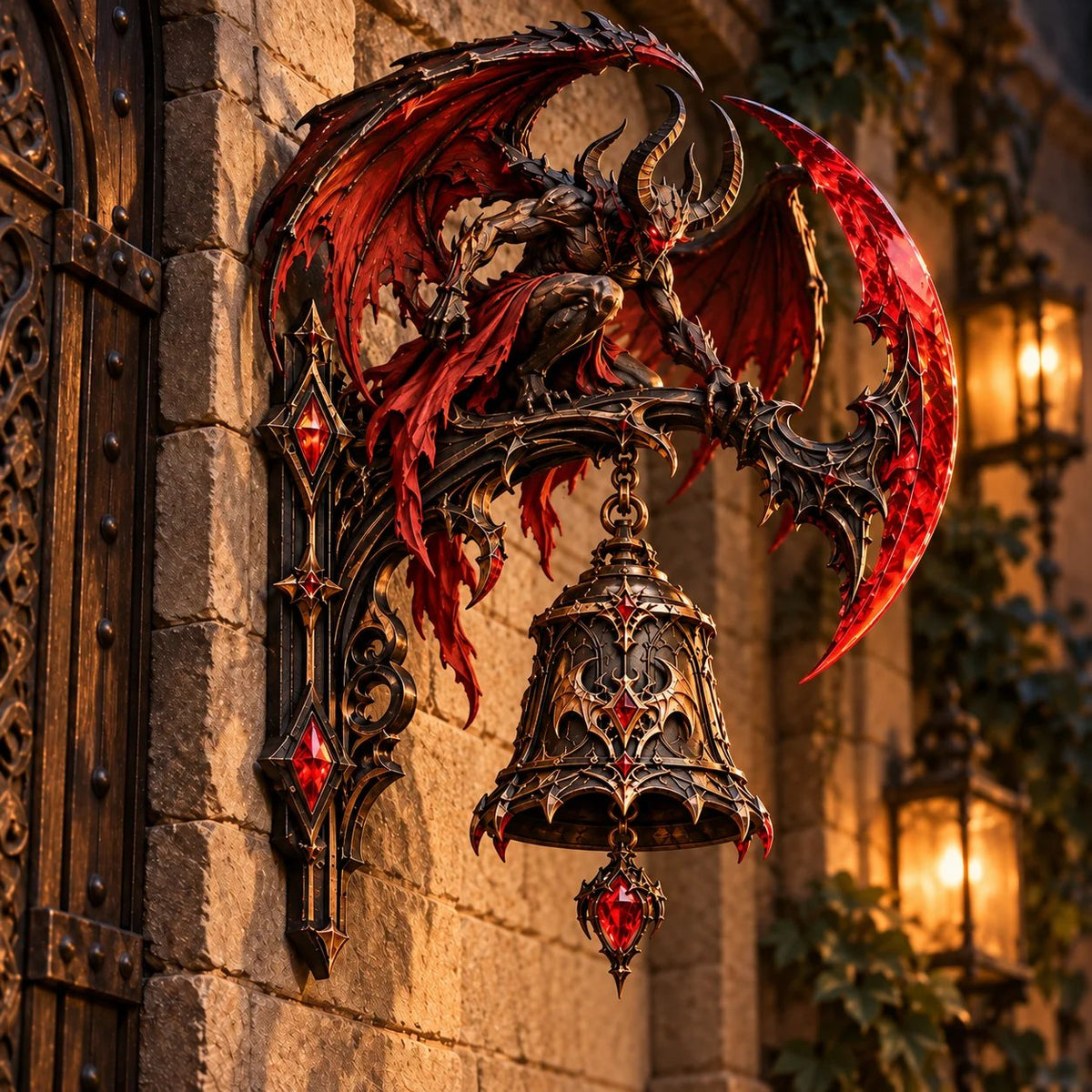 🐉😈 Gothic Guardian Welcome Bell™ – Medieval Fantasy Dragon & Demon Door Bell Collection