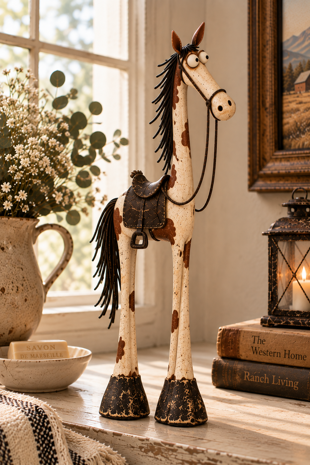 🔥LAST DAY 49% OFF | Nestmiro®🤠🐴 Whimsical Western Cowboy & Horse Figurine Duo