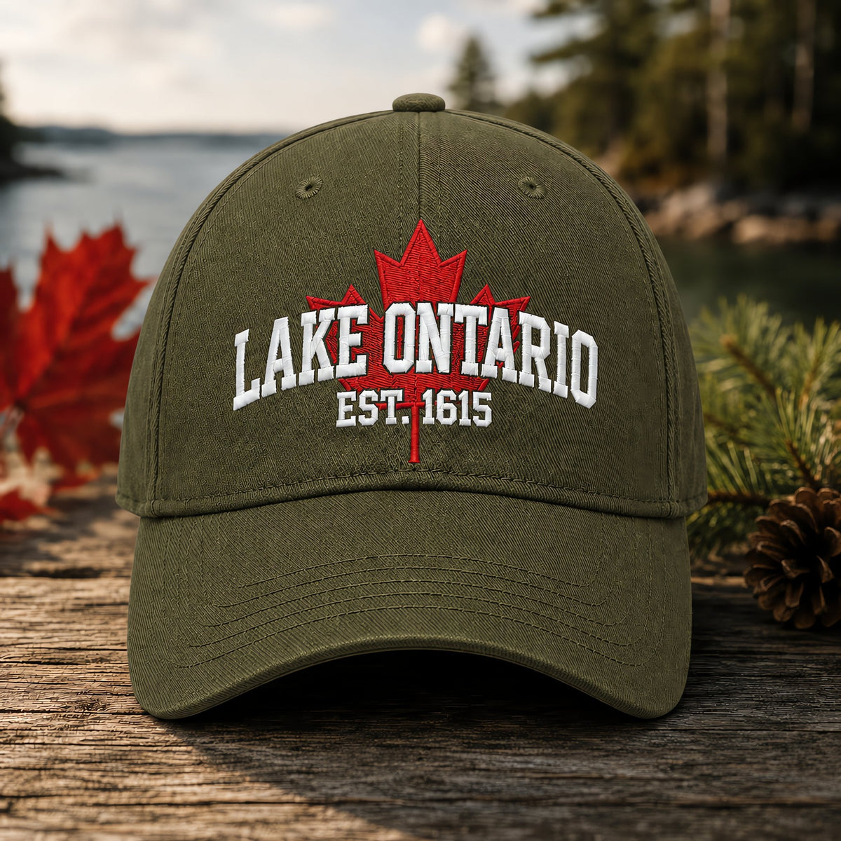 🍁Lake Ontario Forever – Heritage Embroidered Cap(❤Ultra-Breathable & Lightweight Comfort & Unisex Fit)