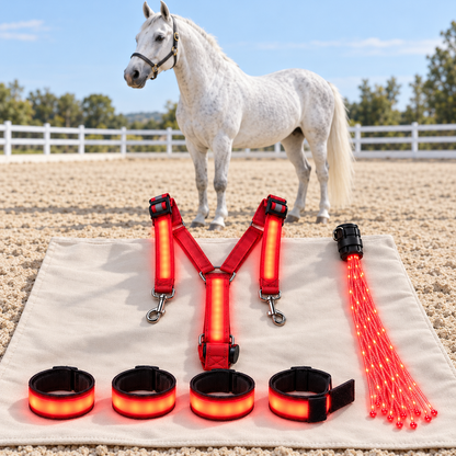 🐎Full Glow LED Horse Visibility Kit-✨Don’t Let the Dark Hide Your Horse