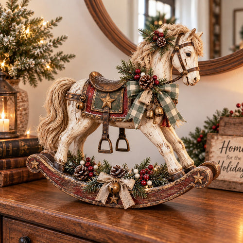 🎠Vintage Holiday Rocking Horse – A Charming Seasonal Accent
