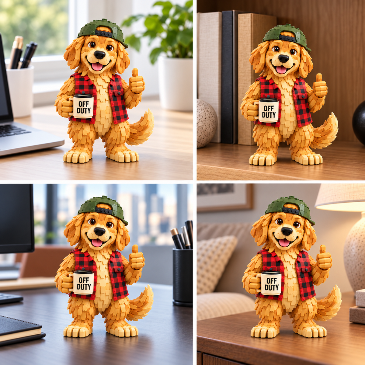 🔥OFF DUTY Golden Retriever™ – Buildable Dog Lover’s Desk Companion-💕Step-by-Step Guide Included