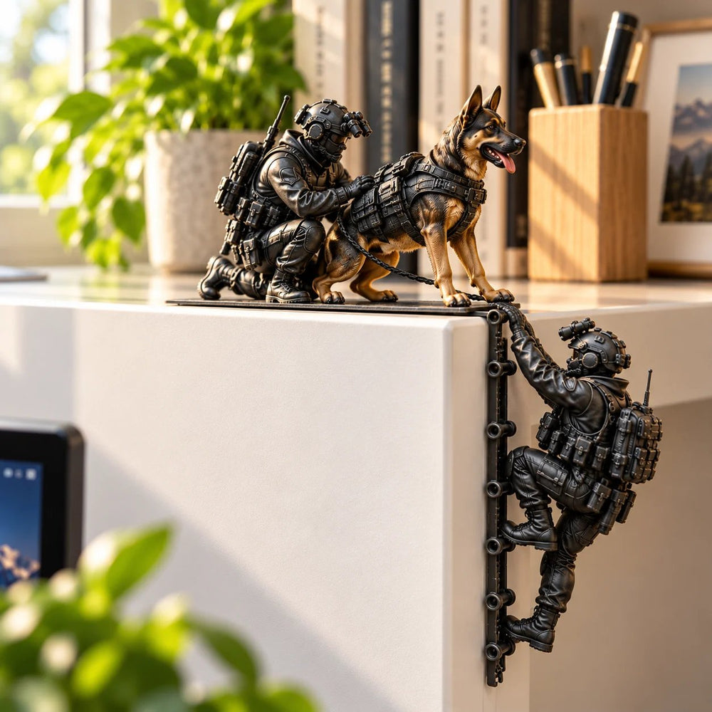 K9 Rescue Team miniature figurines with rescue dog