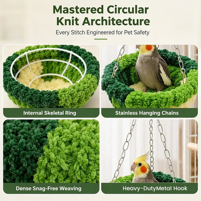 🧶Cozy Bird Hammock – Soft Hanging Cage Bed ✨