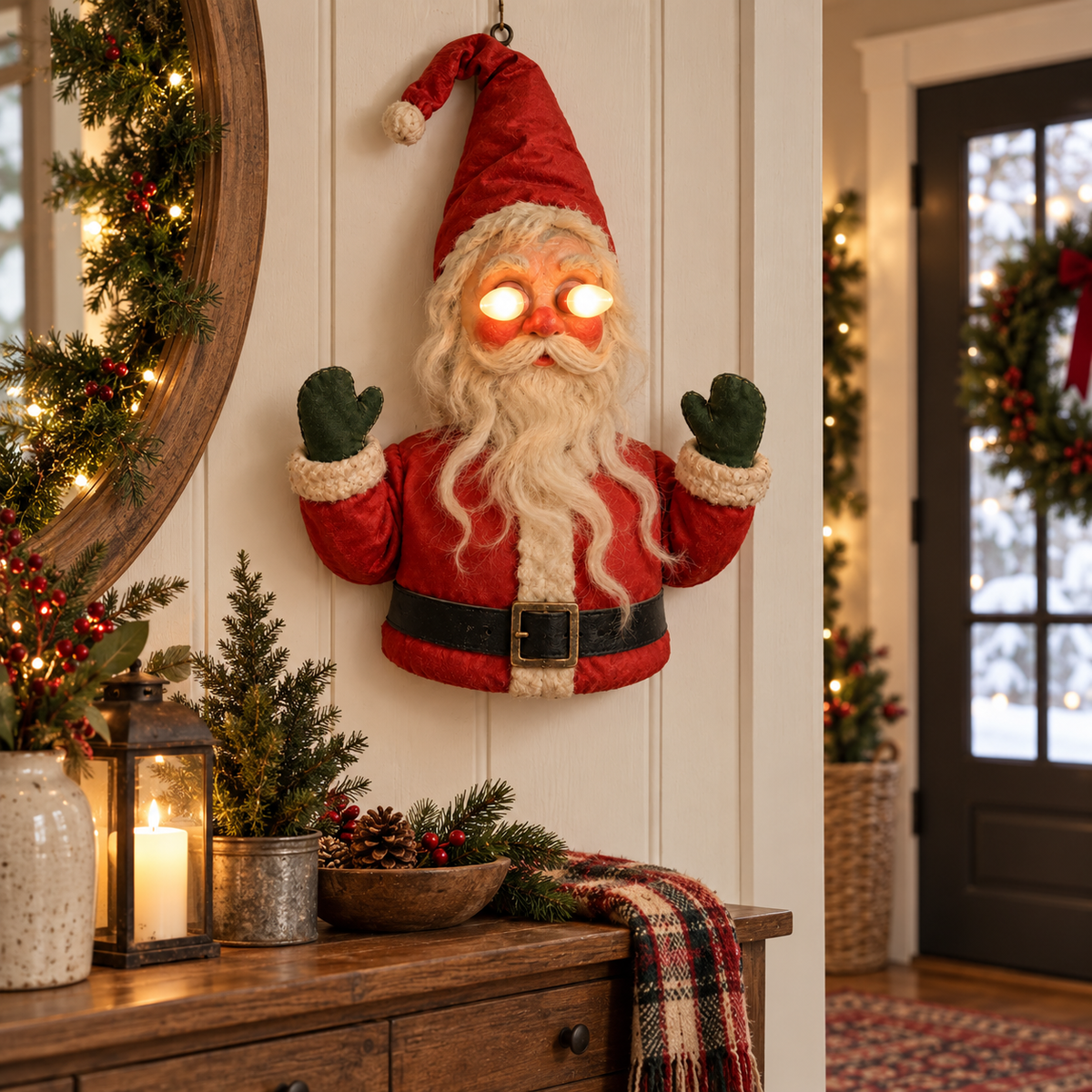 2027 Velmao™ Santa After Dark – Vintage Glowing-Eye Door Guardian