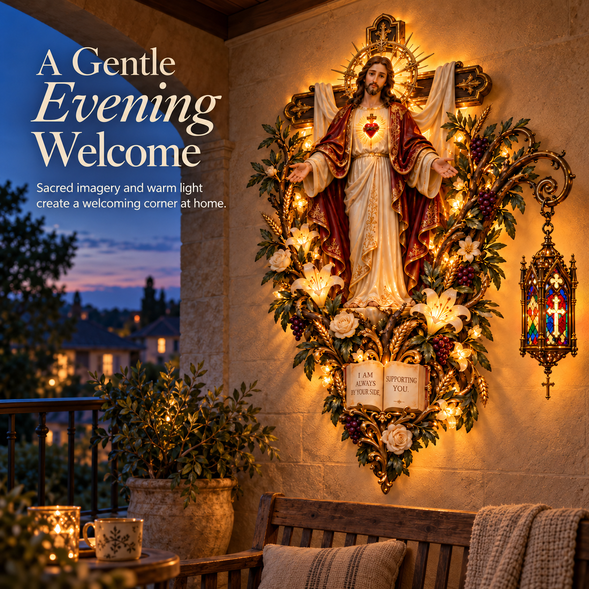 ✝️✨ Always Beside You – Sacred Heart Jesus Wall Light