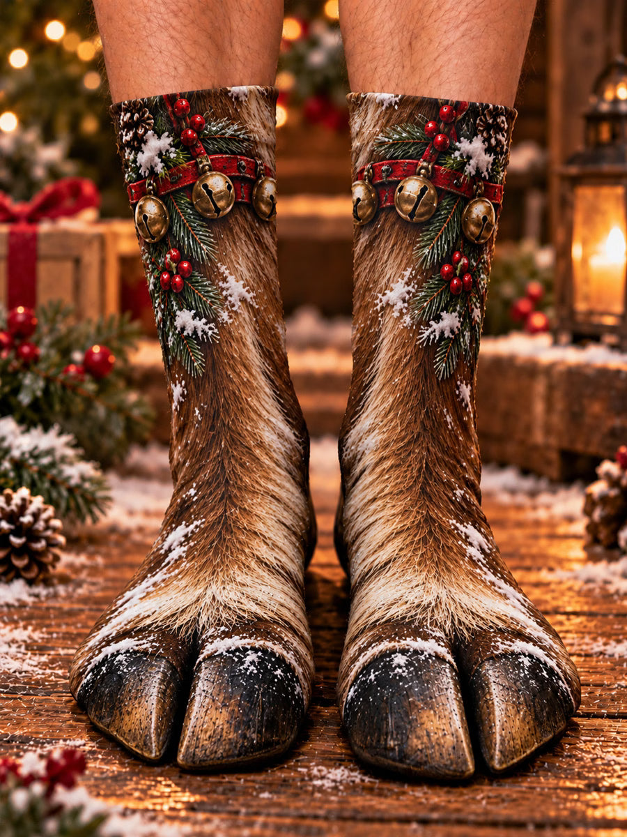 3D Wild Feet Christmas Creature Illusion Socks – Funny Costume Gift for Kids & Adults