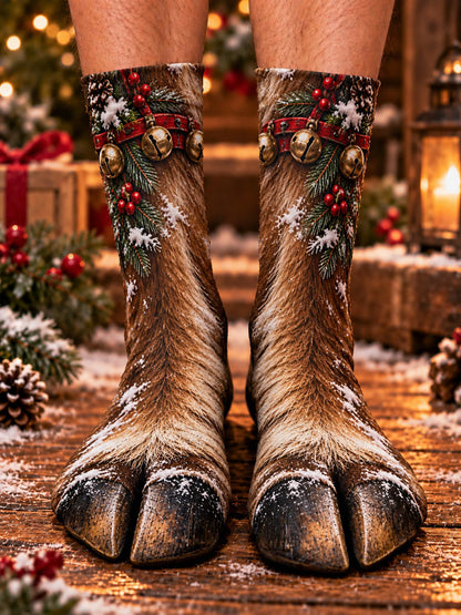 3D Wild Feet Christmas Creature Illusion Socks – Funny Costume Gift for Kids & Adults