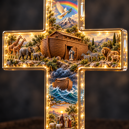 Noah’s Ark Lighted Story Cross – A Beautiful Reminder of Faith & Hope