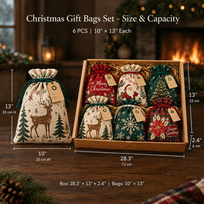 ✨6 Pcs Christmas Gift Sacks-🎁Best Gift For Your Family & Friends!