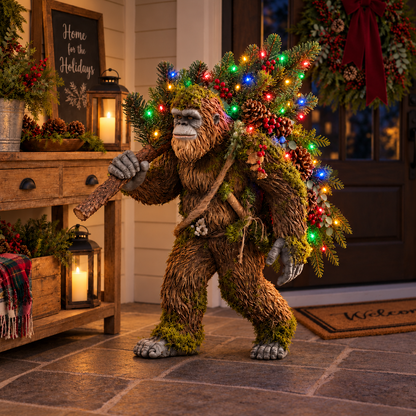 🎄 Woodland Bigfoot – Lighted Christmas Porch Decor