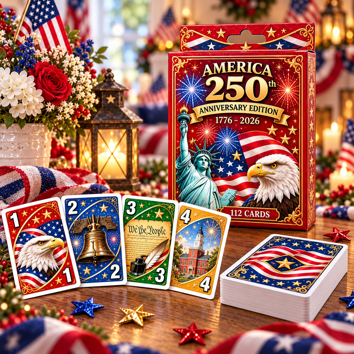 🇺🇸 America 250th Anniversary UNO Card Game — 1776–2026 Commemorative Edition