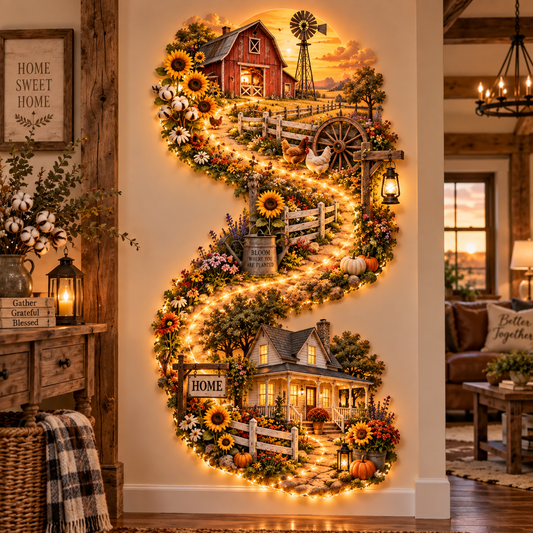 🌻Country Road Home – Illuminated Farmhouse Wall Art(❤Same as the video)