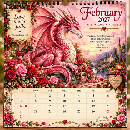 🔥LAST DAY 50% OFF - 🐉📖2027 Dragon Seasons of Faith Calendar – 12 Fantasy Dragons, Scripture & Seasonal Christian Art