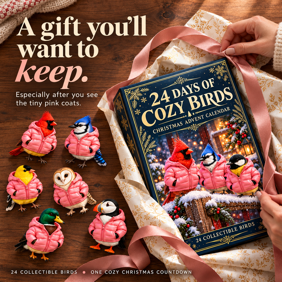 🐦🧥 Cozy Birds™ Christmas Advent Calendar – 24 Collectible Bird 😂💕