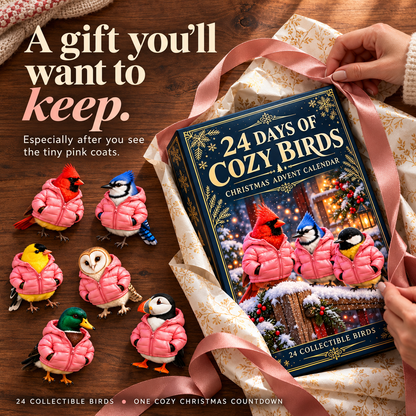 🐦🧥 Cozy Birds™ Christmas Advent Calendar – 24 Collectible Bird 😂💕