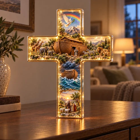 Noah’s Ark Lighted Story Cross – A Beautiful Reminder of Faith & Hope