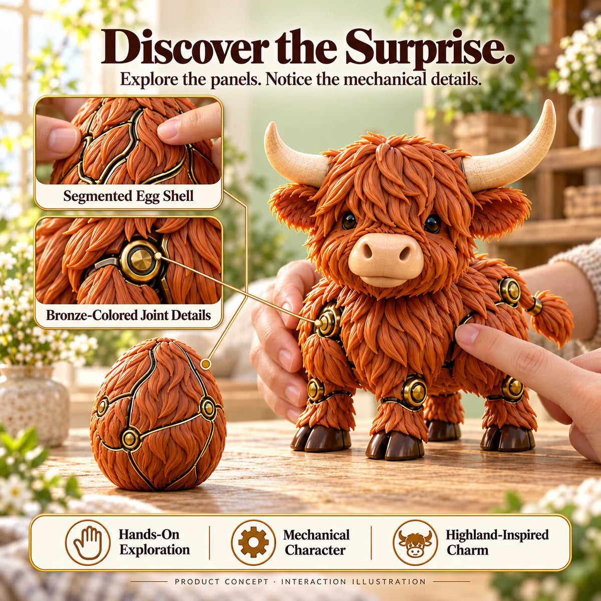 🐮 2-in-1 Transforming Highland Cow Egg – A Little Egg, a Charming Highland Surprise
