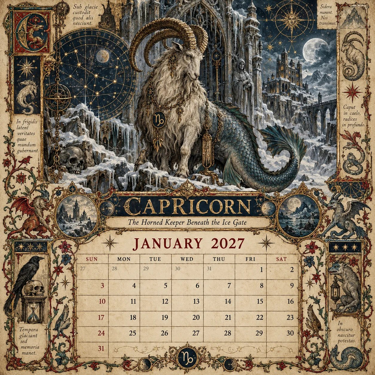 📅Hardcover-Spiral 2027 Zodiac Grimoire Calendar™ -✨12 Signs, 12 Forbidden Chapters