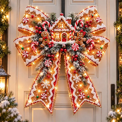 🎀🎄Oversized Light-Up Christmas Magic Bow Door Hangers(🎁Same as the video)