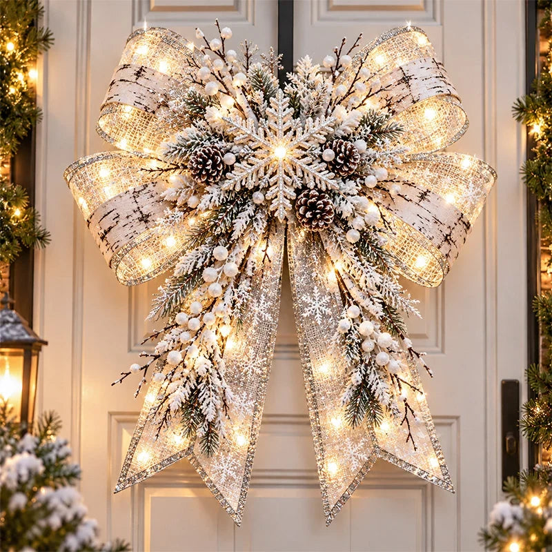 🎀🎄Oversized Light-Up Christmas Magic Bow Door Hangers(🎁Same as the video)