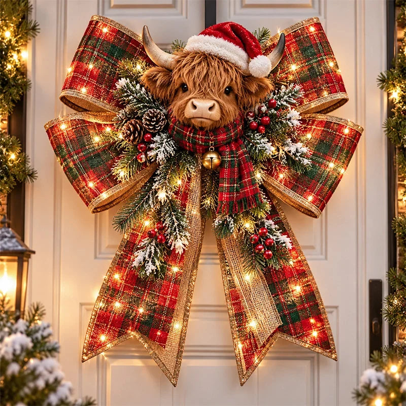 🎀🎄Oversized Light-Up Christmas Magic Bow Door Hangers(🎁Same as the video)