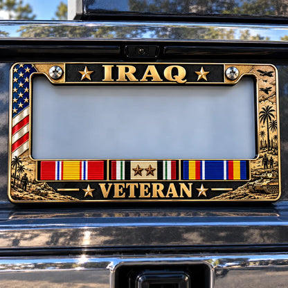 🇺🇸 Iraq War Veteran Honor – Metal License Plate Frame