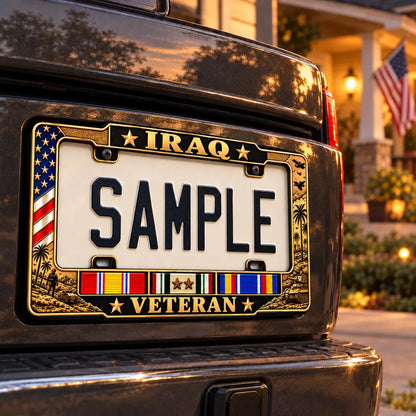 🇺🇸 Iraq War Veteran Honor – Metal License Plate Frame
