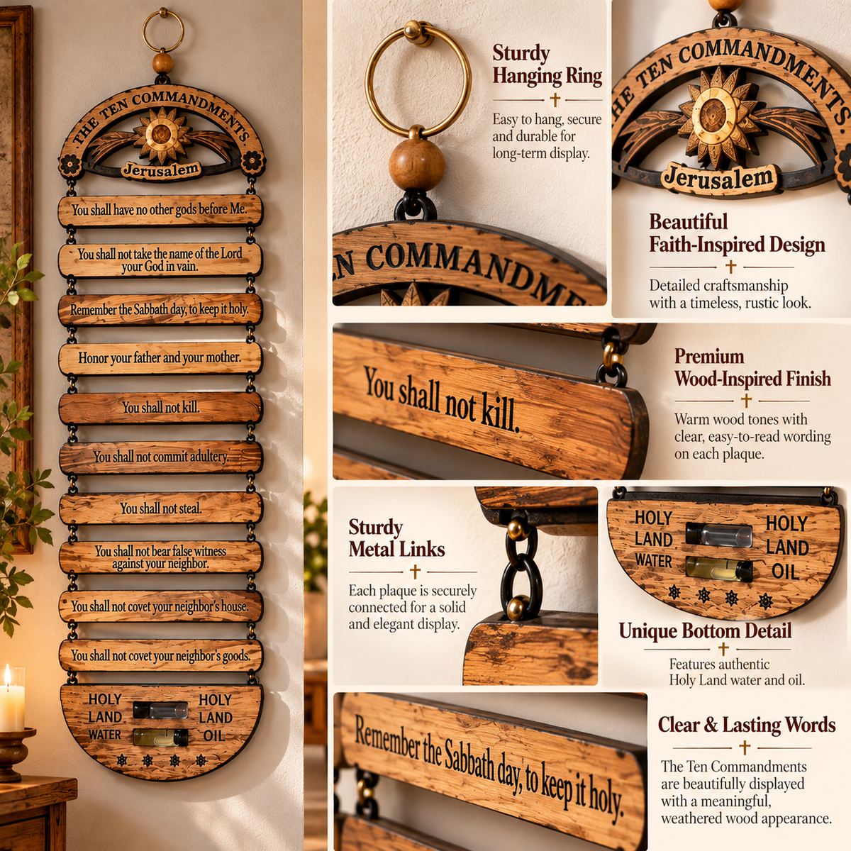 ✝️ More Than Wall Decor ❤️ The Ten Commandments – A Daily Reminder Of Faith & Family