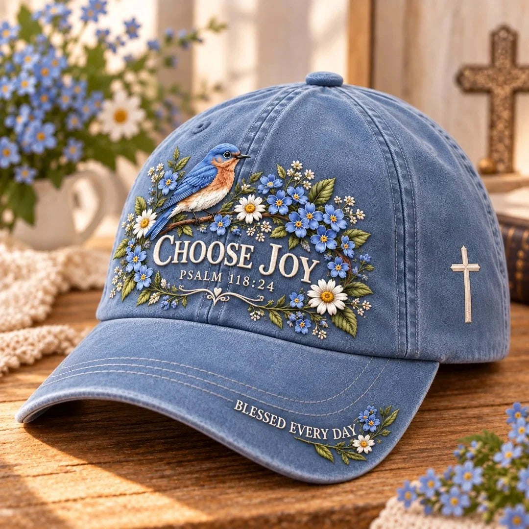 ✝️ Faith & Nature Scripture Baseball Cap | Floral Embroidery & Everyday Comfort 🧢