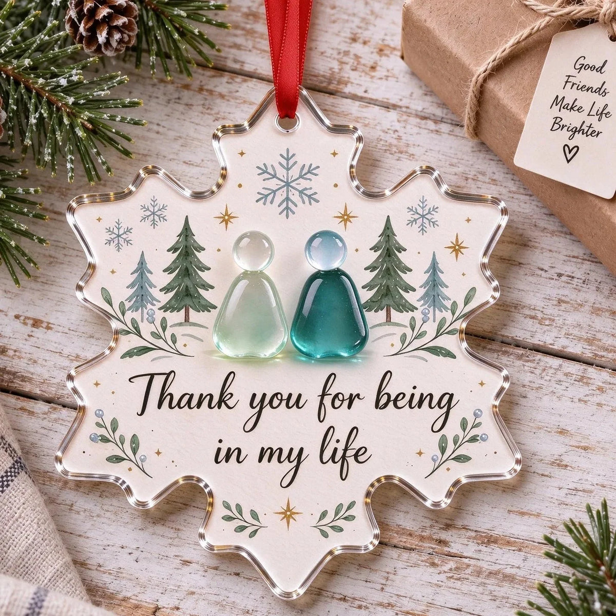 💗 Handcrafted Sea Glass Snowflake Ornament | A Heartfelt Gift for Someone Special
