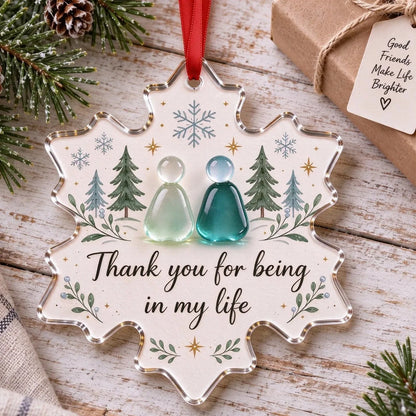💗 Handcrafted Sea Glass Snowflake Ornament | A Heartfelt Gift for Someone Special