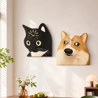 🐱 Loading Cat & Dog Wall Clock – Cute Animal Collection